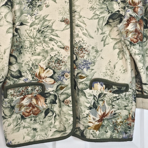 VTG Unique Tapestry Jacket - Floral Blanket Coat Aesthetic - Boho / Coastal L - Picture 3 of 8